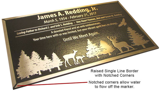 Bear Trees - Cast Bronze Memorial Cemetery Marker - 4 Sizes