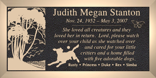 Dog - Cast Bronze Memorial Cemetery Marker - 4 Sizes