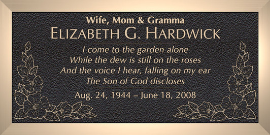 Flower Border - Cast Bronze Memorial Cemetery Marker - 4 Sizes