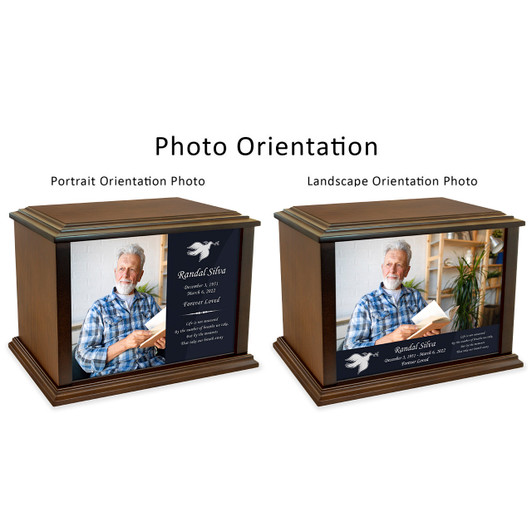 Custom Photo Eternal Reflections Wood Cremation Urn