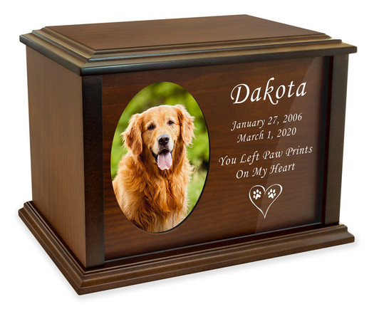 Dog Devotion Photo Frame Wood Pet Cremation Urn