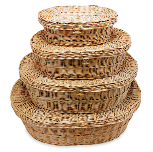 Eco Friendly Woven Willow Wicker Pet Casket - 4 Sizes