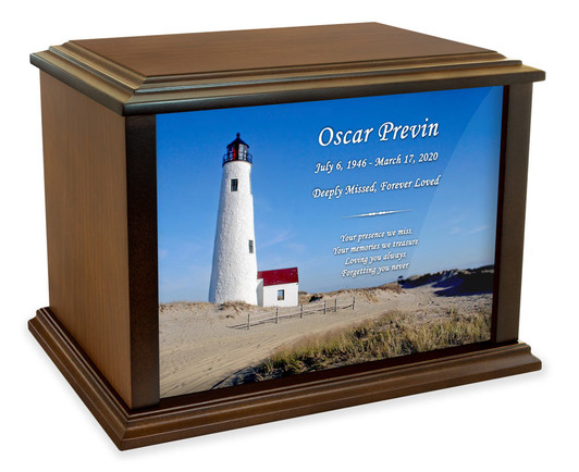 Great Point Lighthouse Eternal Reflections Wood Cremation Urn