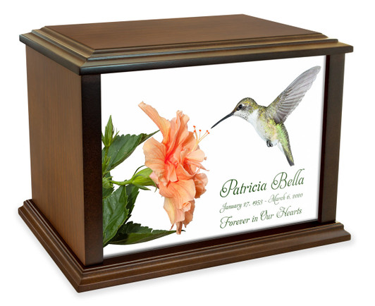 Hummingbird Eternal Reflections Wood Cremation Urn