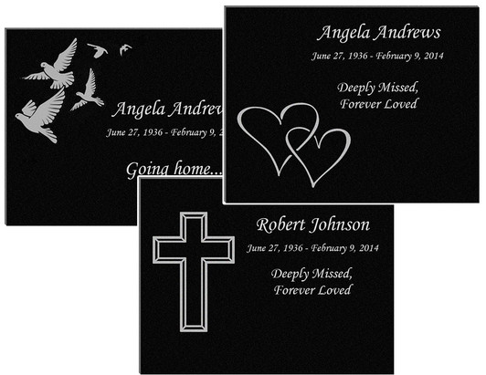 Design Your Own Laser-Engraved Plaque Black Granite Memorial