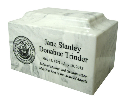 Military Classic Cultured Marble Cremation Urn