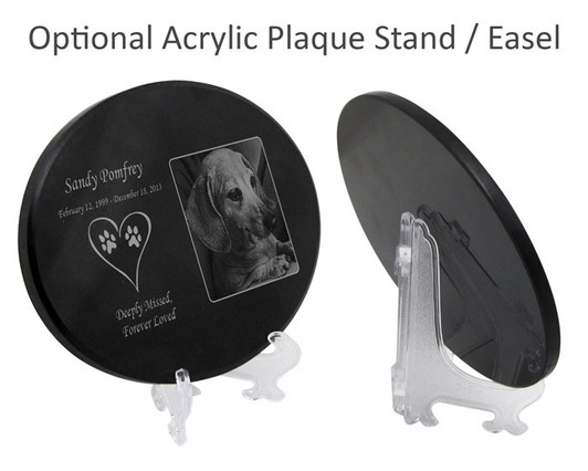 Design Your Own Pet Laser-Engraved Oval Plaque Black Granite Memorial