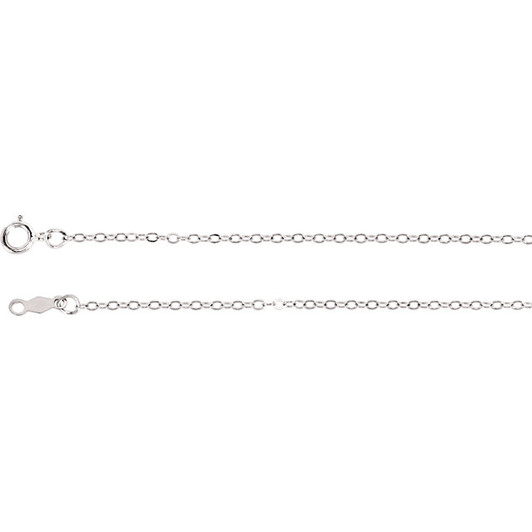 14k White Gold Cable Chain for Memorial Jewelry Pendant Necklace