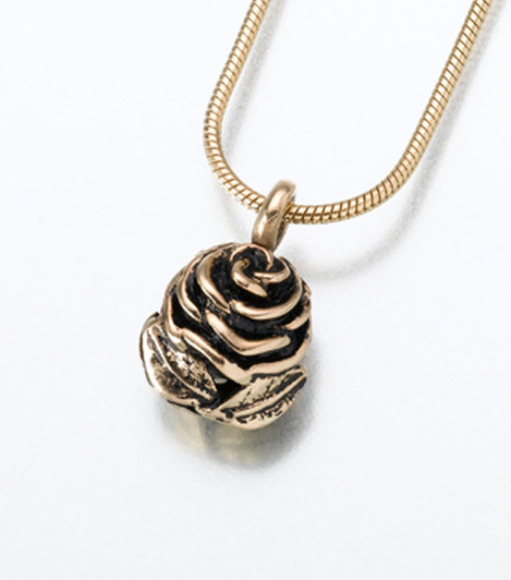 14kt Gold Rose Cremation Jewelry