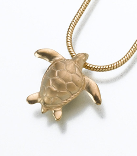 14kt Gold Sea Turtle Cremation Jewelry