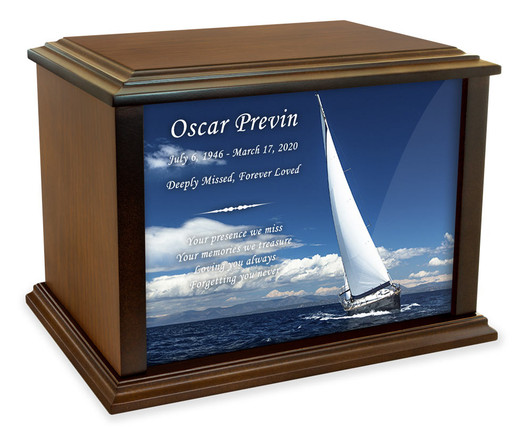 Sailing Eternal Reflections Wood Cremation Urn