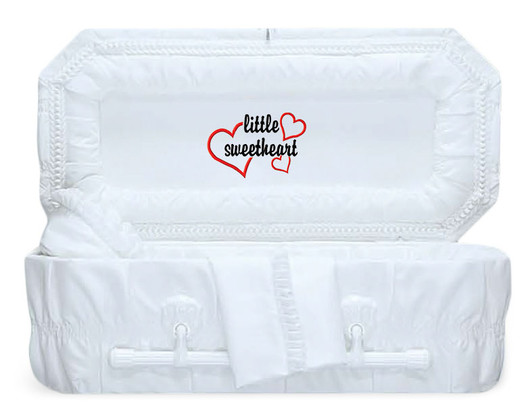 24 Inch White Crepe Child Casket