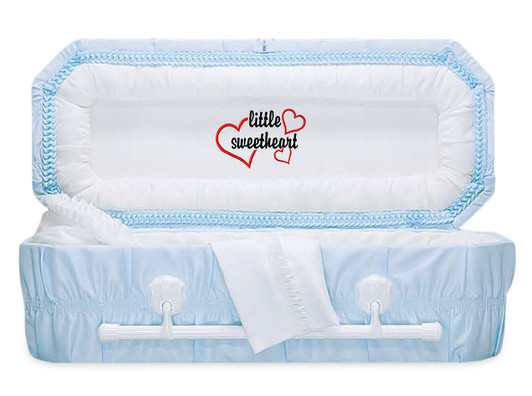 30 Inch Blue Crepe Child Casket