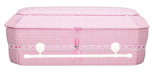 36 Inch Pink Gingham Child Casket