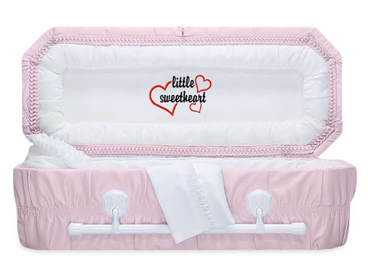 42 Inch Pink Crepe Child Casket