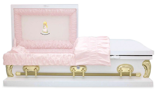 66 Inch Pink Precious Moments 20 Guage Steel Girl Child Casket