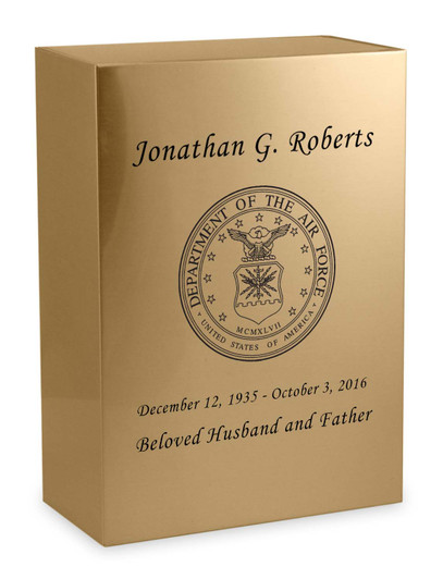 Air Force Bronze Snap Top Niche Cremation Urn