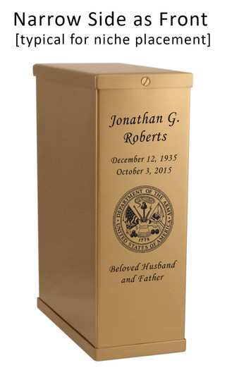 Air Force Bronze Overlap Top Niche Cremation Urn