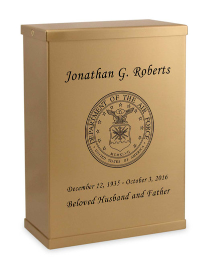 Air Force Bronze Overlap Top Niche Cremation Urn