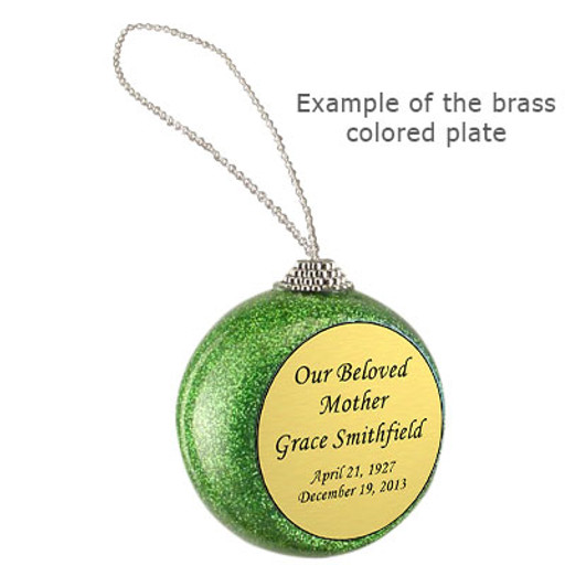 Always in Our Hearts Red Glitter Memorial Holiday Tree Ornament