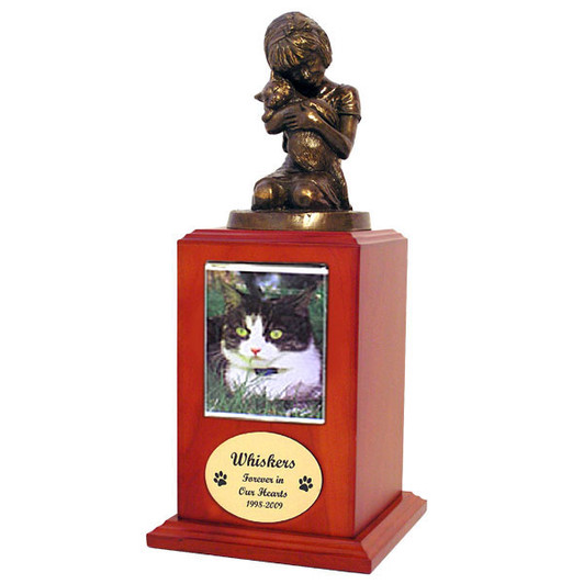 Always My Kitty Photo Cherry Wood Pet Cremation Urn