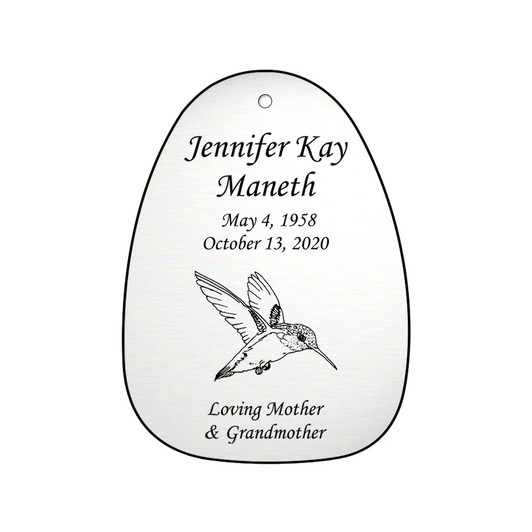 Hummingbird Memorial Wind Chime Cremation Urn with Engraving - Amazing Grace