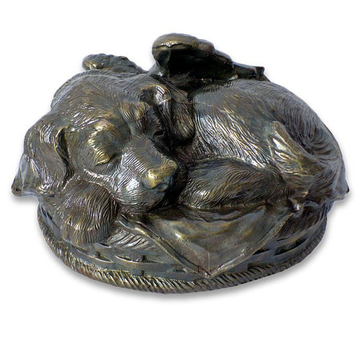 Angel Dog Antique Bronze Pet Cremation Urn