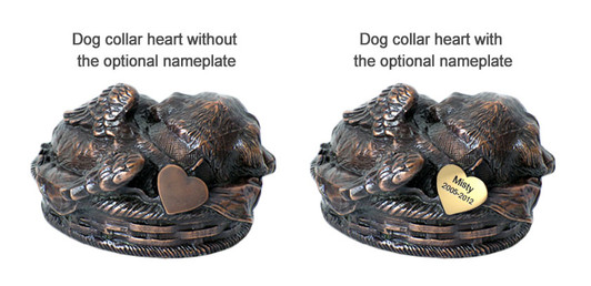 Angel Dog Antique Bronze Pet Cremation Urn