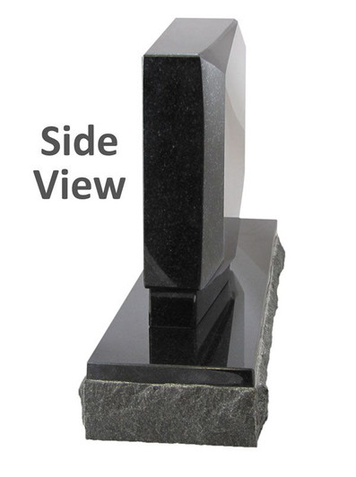 Ascending Dog Prints Pet Upright Grave Marker Black Granite Laser-Engraved Memorial Headstone