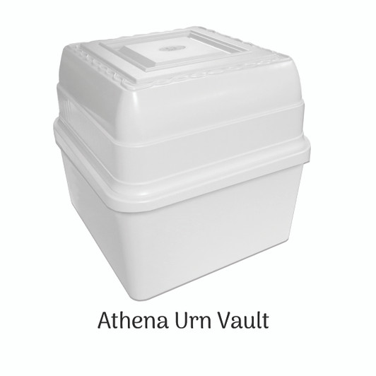 Athena White Urn Burial Vault