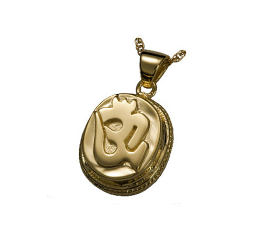 Aum Tranquility Cremation Jewelry in Solid 14k Yellow Gold or White Gold