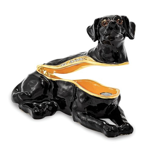 Bejeweled Black Labrador Keepsake Box