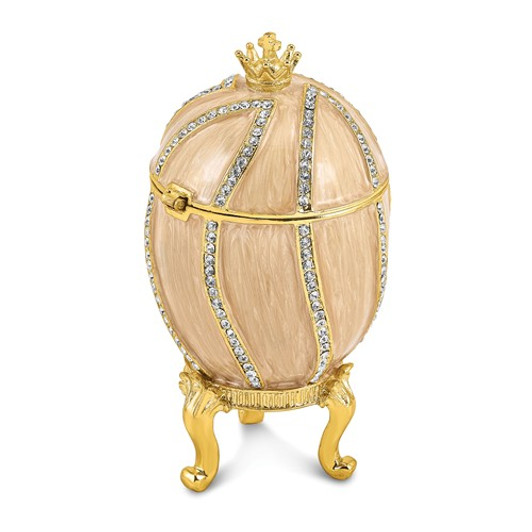 Bejeweled Champagne Egg Keepsake Box
