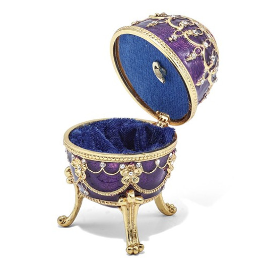 Bejeweled Imperial Purple Musical Egg Keepsake Box