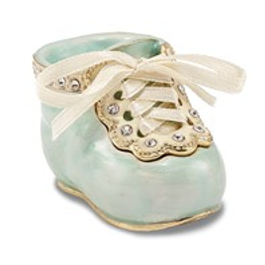 Bejeweled It's A Boy Blue Baby Bootie Keepsake Box