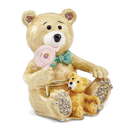 Bejeweled Lolly Bears Two Teddy Bears Keepsake Box