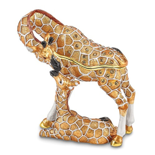 Bejeweled Mother and Baby Giraffes Keepsake Box