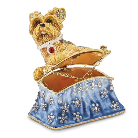 Bejeweled Puppy Purse Keepsake Box