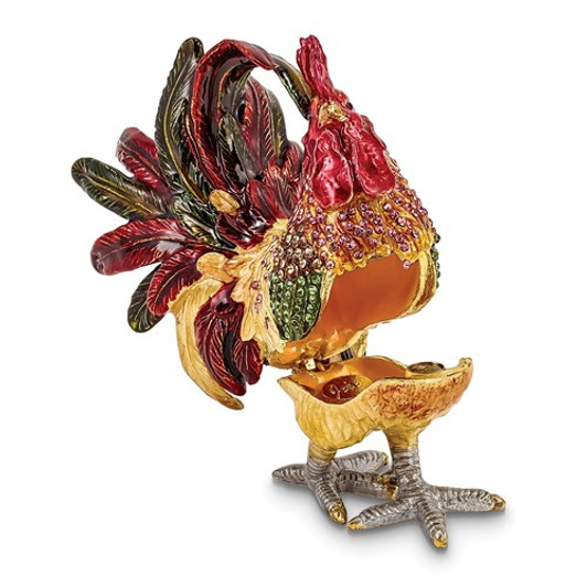 Bejeweled Strutting Rooster Keepsake Box