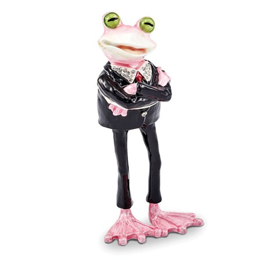 Bejeweled Tuxedo Frog Keepsake Box