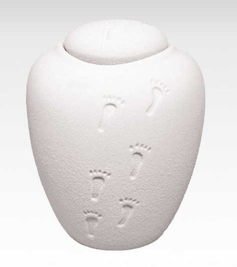 White Sand Biodegradable Ocean Footprints in the Sand Cremation Urn