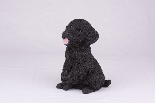 Black Miniature Poodle Hollow Figurine Dog Urn - 2761