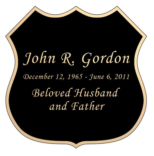 Badge Nameplate - Engraved Black and Tan - 3-1/2 x 3-1/2