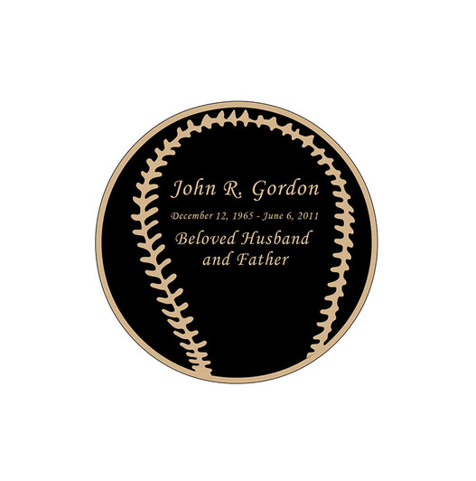 Baseball Nameplate - Engraved Black and Tan - 1-7/8 x 1-7/8