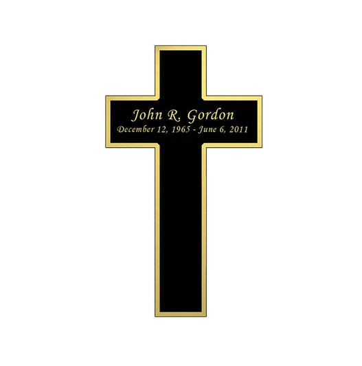 Cross Nameplate - Engraved Black and Tan - 2-1/4 x 3-7/8
