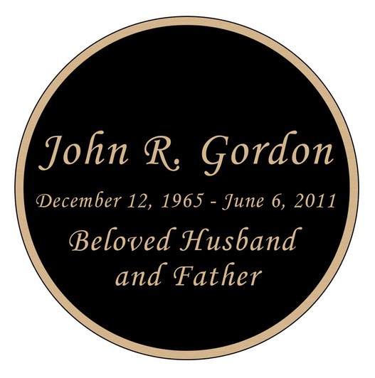 Round Nameplate - Engraved Black and Tan - 3-1/2 x 3-1/2