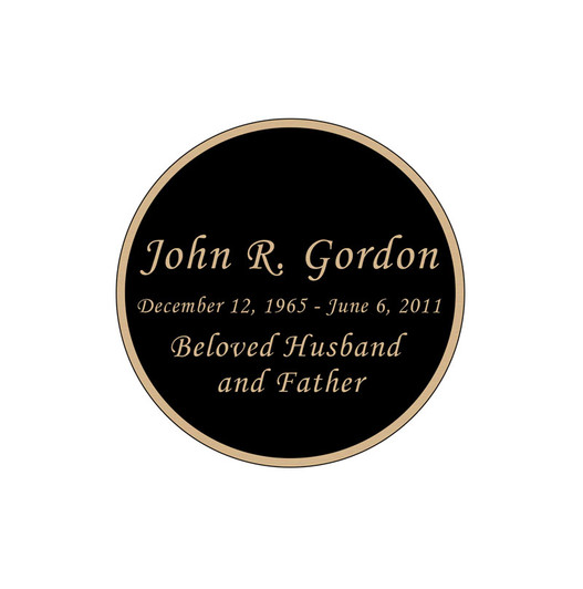 Round Nameplate - Engraved Black and Tan - 1-7/8 x 1-7/8