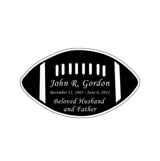 Football Nameplate - Engraved Black and Silver - 3-1/2 x 2