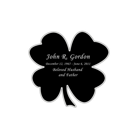 Shamrock Nameplate - Engraved Black and Silver - 1-7/8 x 1-7/8