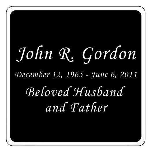 Black and Silver Engraved Nameplate - Square with Rounded Corners - 3-1/2 x 3-1/2